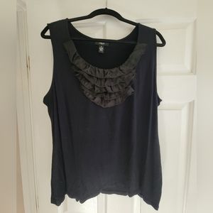 Alfani NWOT Black Sleeveless Ruffle Neck Blouse - Plus Size 2X